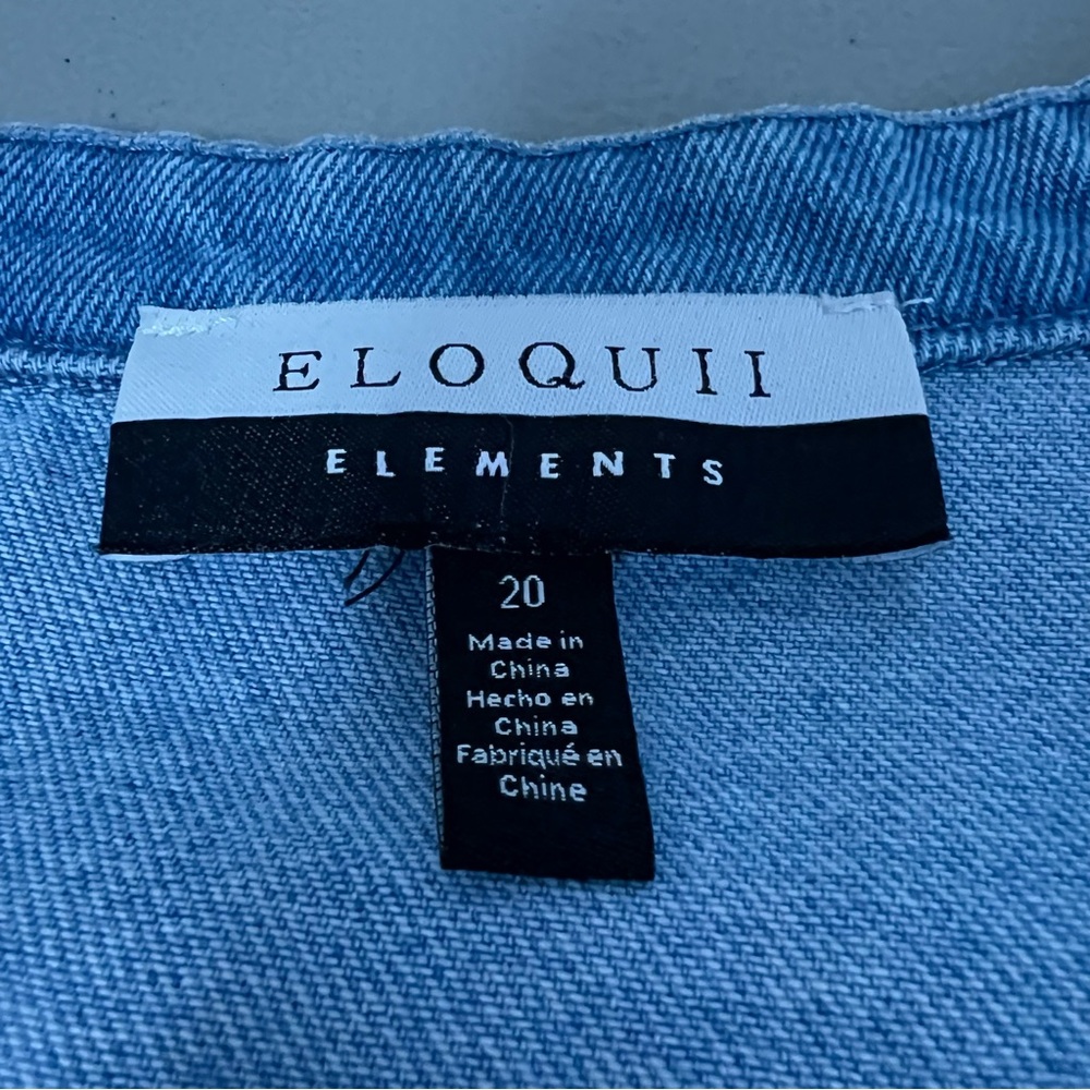 Eloquii Denim Shorts Romper Size 20 Elastic Waist Ruffles Summer Casual Everyday - Picture 6 of 9